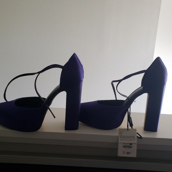 Zara Purple platform block heel - Picture 4 of 6